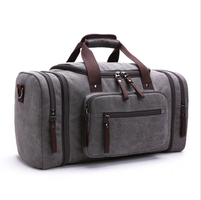 Heavy-Duty Canvas Weekender Bag – Multi-Pocket Travel Duffel