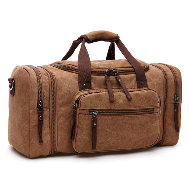 Heavy-Duty Canvas Weekender Bag – Multi-Pocket Travel Duffel