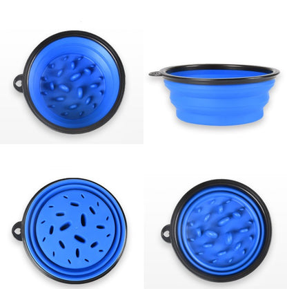 Collapsible Slow Feeder Dog Bowl – Travel-Friendly Design