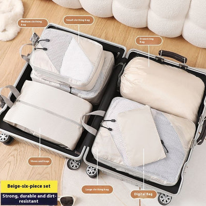 Travel Compression Packing Cubes Set (4–6 Piece) | Lightweight Nylon Storage Bags
