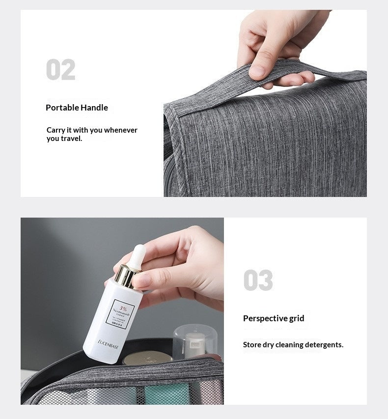 Modern Travel Toiletry Bag – Wet/Dry Compartments & Hanging Design
