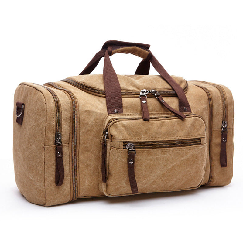 Heavy-Duty Canvas Weekender Bag – Multi-Pocket Travel Duffel
