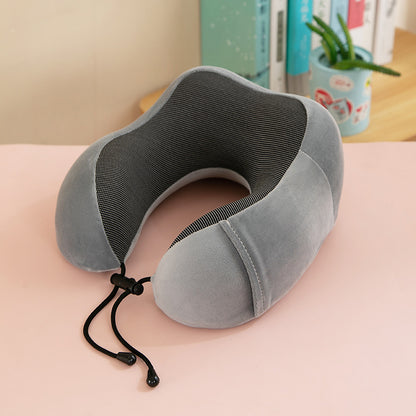Premium Memory Foam Travel Pillow – Adjustable + Washable Cover