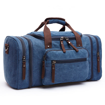 Heavy-Duty Canvas Weekender Bag – Multi-Pocket Travel Duffel