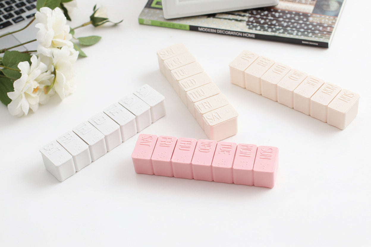 Weekly Pill Organiser Box (7-Day) | Portable Seven-Grid Pill Storage Case