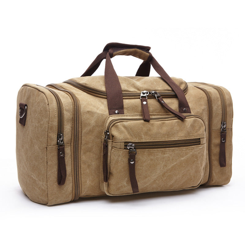 Heavy-Duty Canvas Weekender Bag – Multi-Pocket Travel Duffel