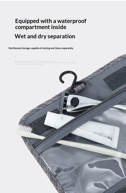 Modern Travel Toiletry Bag – Wet/Dry Compartments & Hanging Design