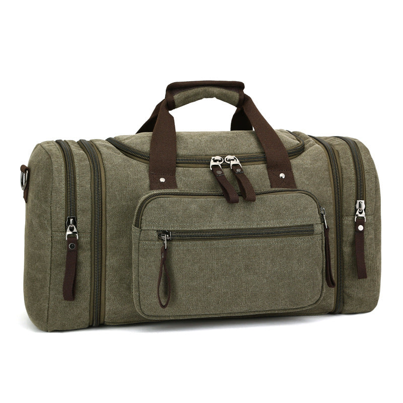 Heavy-Duty Canvas Weekender Bag – Multi-Pocket Travel Duffel