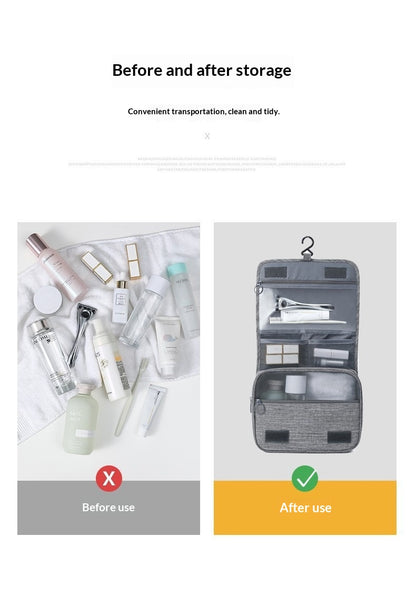 Modern Travel Toiletry Bag – Wet/Dry Compartments & Hanging Design