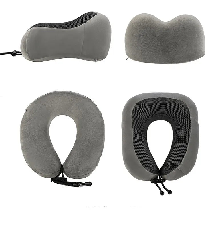 Premium Memory Foam Travel Pillow – Adjustable + Washable Cover
