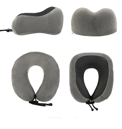 Premium Memory Foam Travel Pillow – Adjustable + Washable Cover