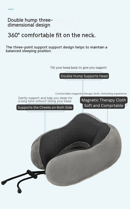 Premium Memory Foam Travel Pillow – Adjustable + Washable Cover