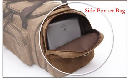 Heavy-Duty Canvas Weekender Bag – Multi-Pocket Travel Duffel