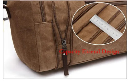 Heavy-Duty Canvas Weekender Bag – Multi-Pocket Travel Duffel