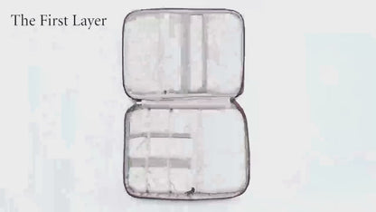 Portable Electronics Storage Case – Double Layer Travel Tech Bag